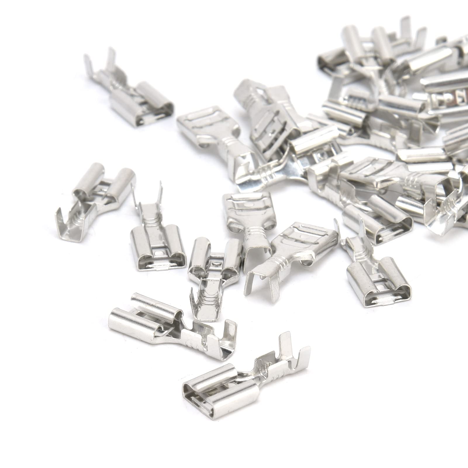 Yuecoom Spade Connectors Male Female Brass Wire Crimp Terminals Insulating Sleeve Assortment Kit 6.3mm