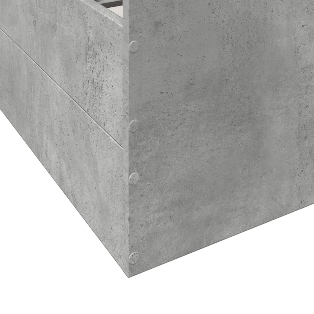 vidaXL Cama con cajones Madera ingeniería Gris hormigón 140x200 cm