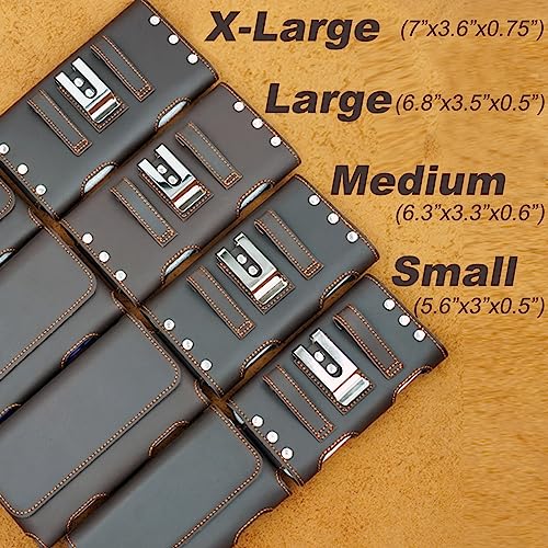 Étui ceinture en cuir véritable pour iPhone 15 et Galaxy S24 marron - 7