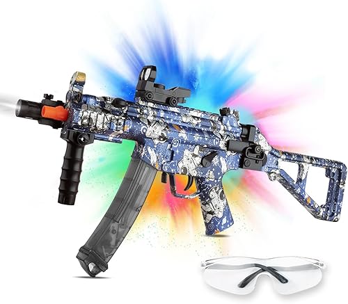 Juguete automático de bola de gel, juguete eléctrico Splat con gafas, marrón