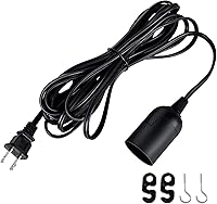 Vista 2 de Simple Deluxe - Cordón de lámpara colgante de linterna de 15 pies con enchufe E26, con interruptor de encendido/apagado (bombilla no incluida)