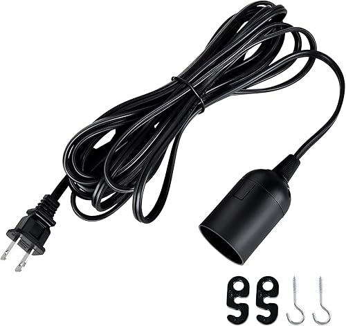 Miniatura 2 de Simple Deluxe - Cordón de lámpara colgante de linterna de 15 pies con enchufe E26, con interruptor de encendidoapagado (bombilla no incluida)