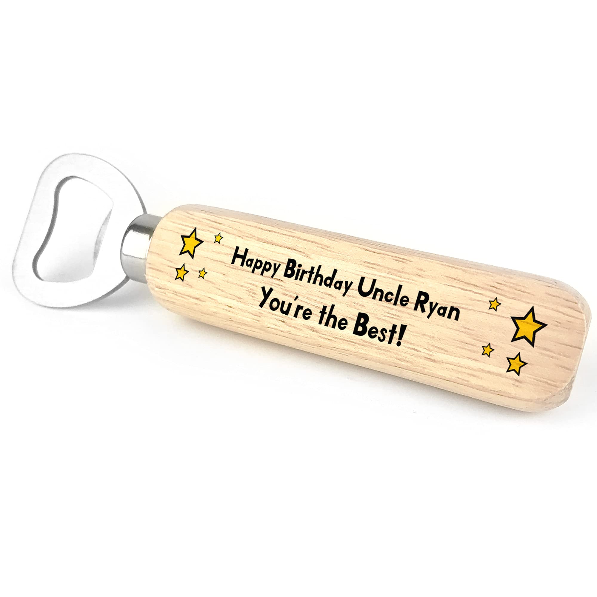 Quirky Uncle Gift Personalised Wooden Bottle Opener Birthday Gift for Him
