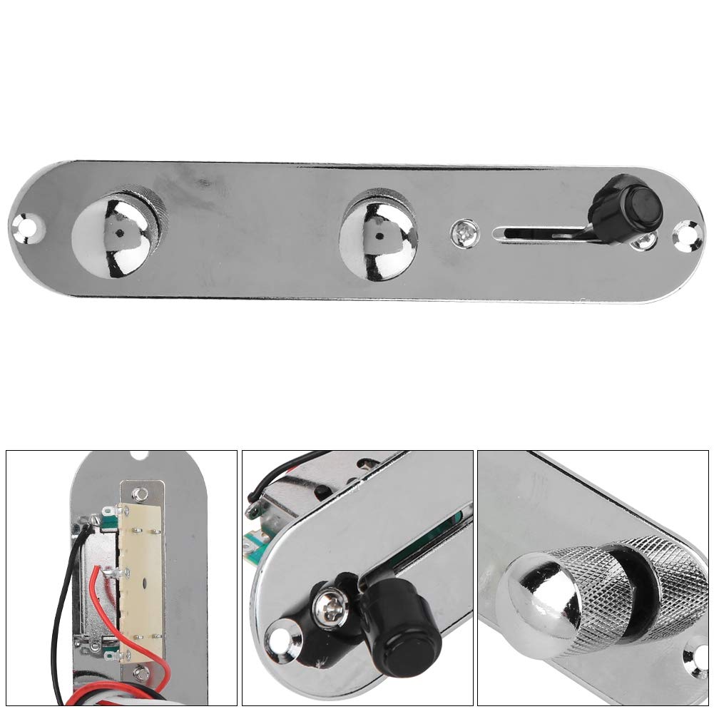Generic Gitara Wstępnie Okablowana Płyta Sterująca Wygodny do Podłączenia 3-kierunkowy Przełącznik ze Srebrnego Stopu Cynku dla Wykonawców Gitarowych Akcesoria do Instrumentów Muzycznych