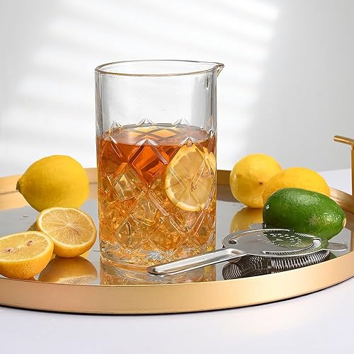 Miniatura 7 de Barman de vidrio mezclador de cóctel Vidrio de agitación de barra de cristal de 24 onzas Vaso de cóctel antiguo Jarra agitada de bebidas
