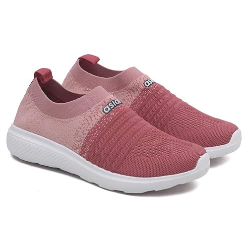 ASIAN Womens Elasto-02 Knitted,Sports,Walking,Slipon Shoes