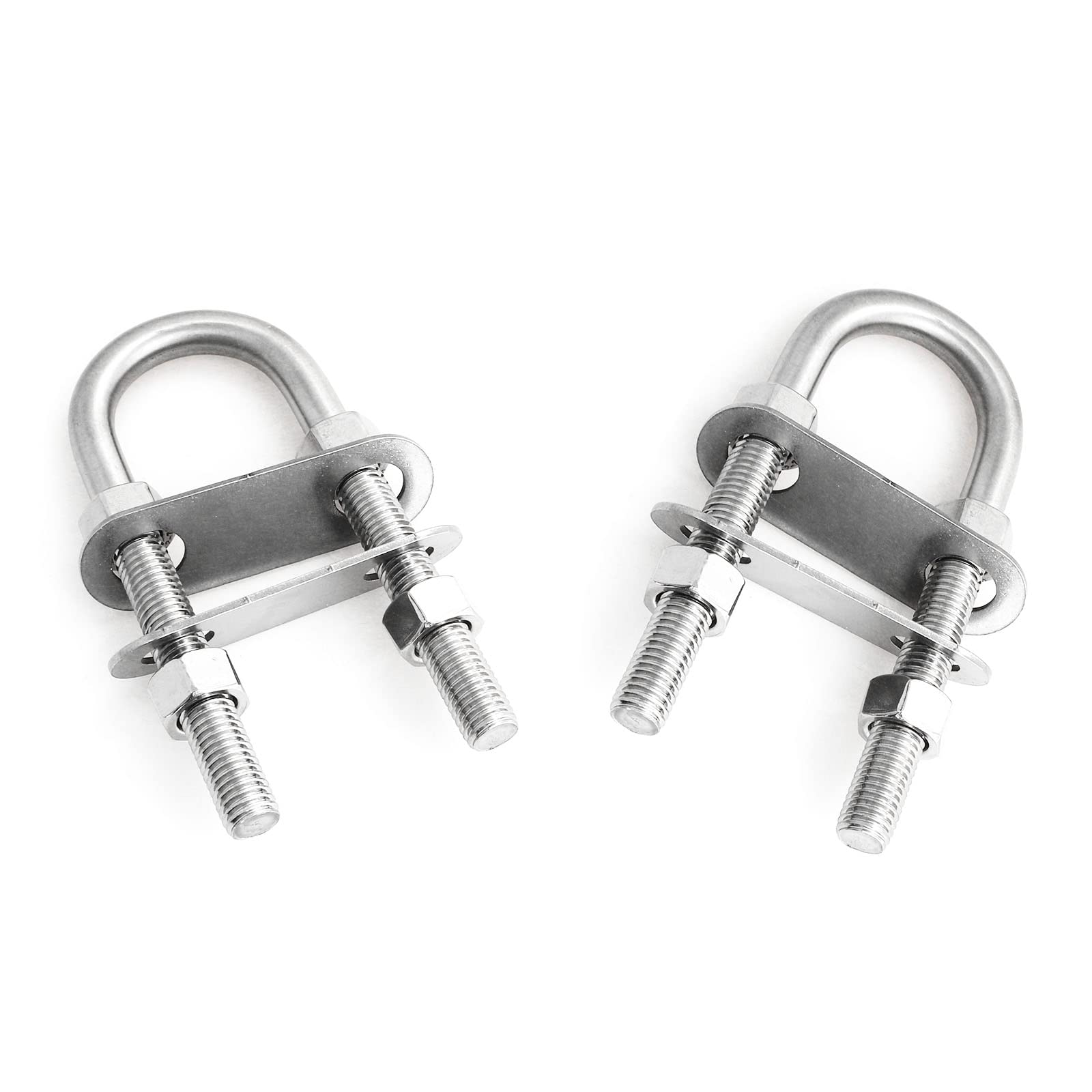 heyous 2pcs Stainless Steel Marine Boat Stern Bow Eye Tie Down U Bolt 1/2" Dia 3" Thread Length Boat Accessories Marine U Bolt