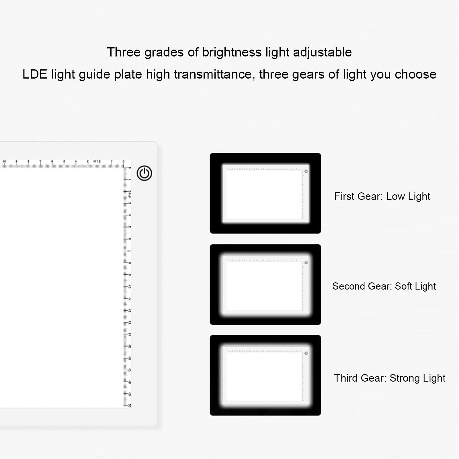 A3 LED Light Pad, Portable Adjustable Brightness LED Board Pad with 1.5m USB Cable for Artists Drawing Diamond Painting Stencilling Sketching Animation X ray Viewing