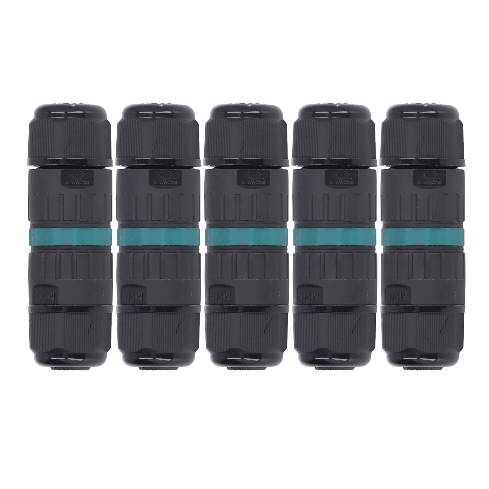Conector impermeable de latón negro para iluminación exterior 5 piezas 8