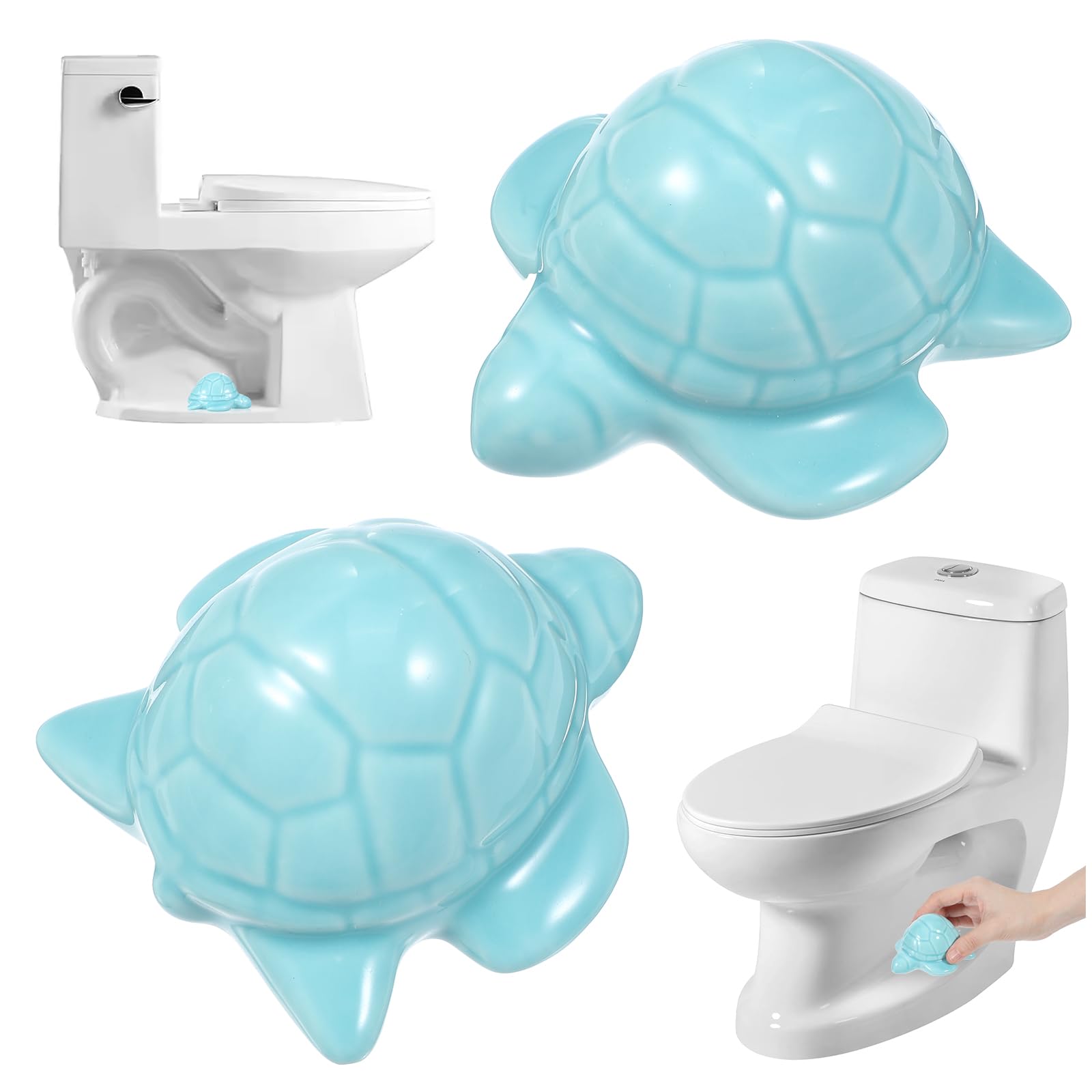 View 1 of 2 Pcs Turtle Toilet Bolt Covers Decorative, Ceramic Sea Cute Turtle Toilet Bolt Caps, Screw Cover Caps for Bottom of Toilets, Toilets Bowl Cap for Bolts Bathroom Decor(Green)