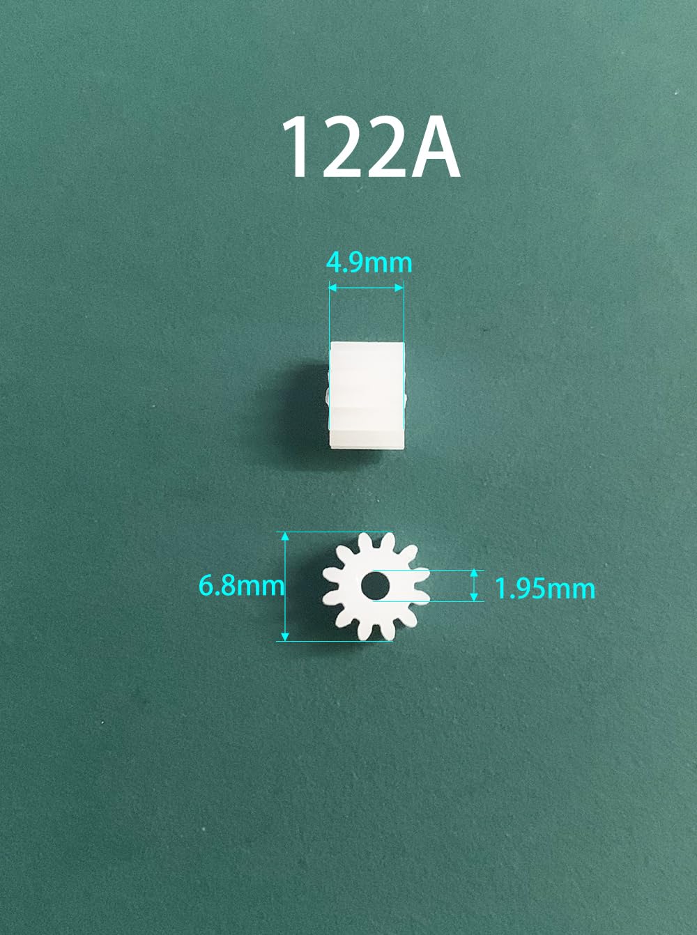 Small Plastic Gear - 0.5 Modulus, 1.95mm Bore, For Motor/Spindle/Reduction Projects