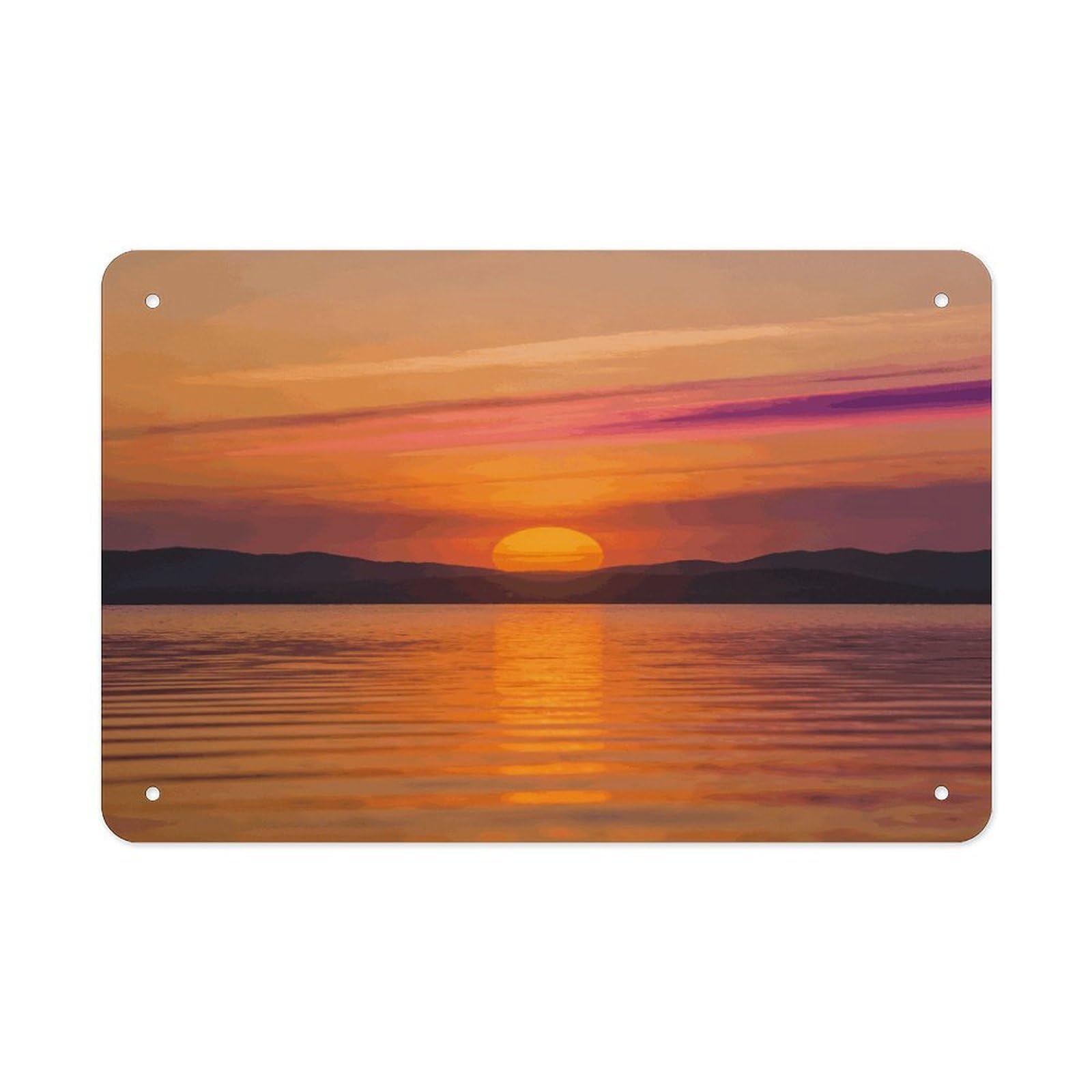 Fodpand Style Sunrise Wall Art Metal Tin Signs Bar Metal Tin Sign Wall Decor For Home Living Room Bedroom Toilet Hotel Halloween Decor Gifts 7.9X 11.8 Inch