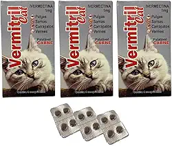 Vermitril Gatos - Anti Pulgas, Carrapatos, Vermes, Sarnas 12 Comprimidos mastigáveis (3)