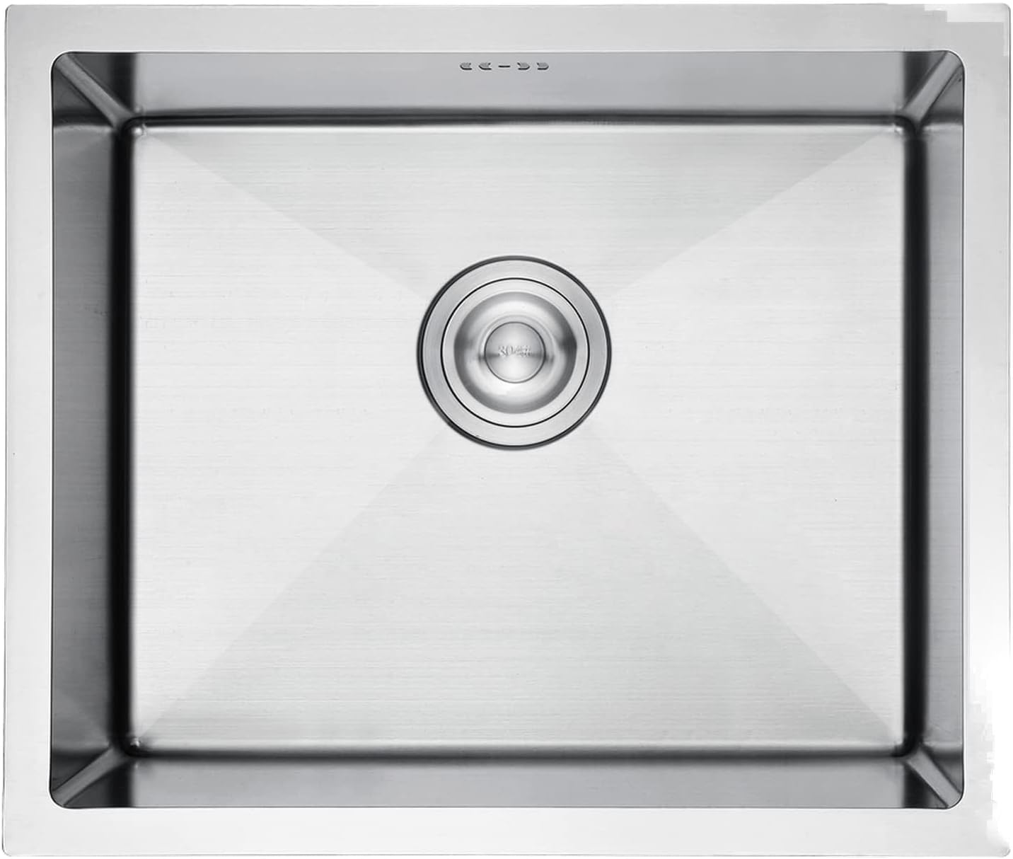 Ibergrif M85043 Stainless Steel Kitchen Sink, 50 x 43cm, Undermount Kitchen Sink Drop in, Topmount Single Bowl Outdoor Campervan Sink with Drainer Fittings, Silver