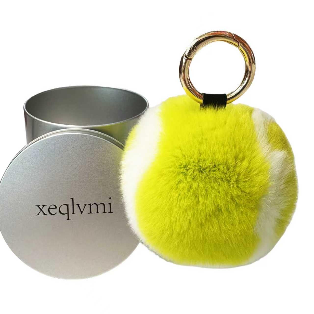 Plush Tennis Keychain |Cute Plushie Keychain |Pompom Tennis Ball Keychains Tennis for Key Ring |Charms for Bag Backpack Purse Gift for Women Men