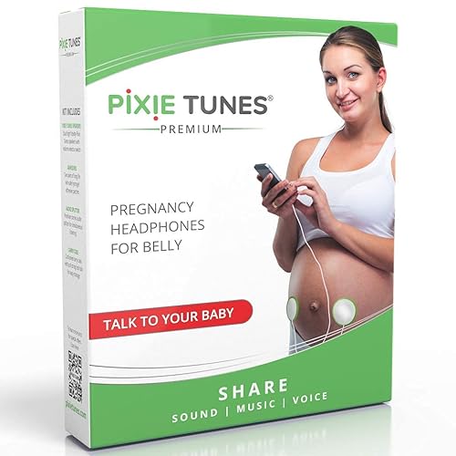 Pixie Tunes Auriculares de bebé premiados Premium altavoces de embarazo #1 para reproducir música, sonar y hablar con tu bebé