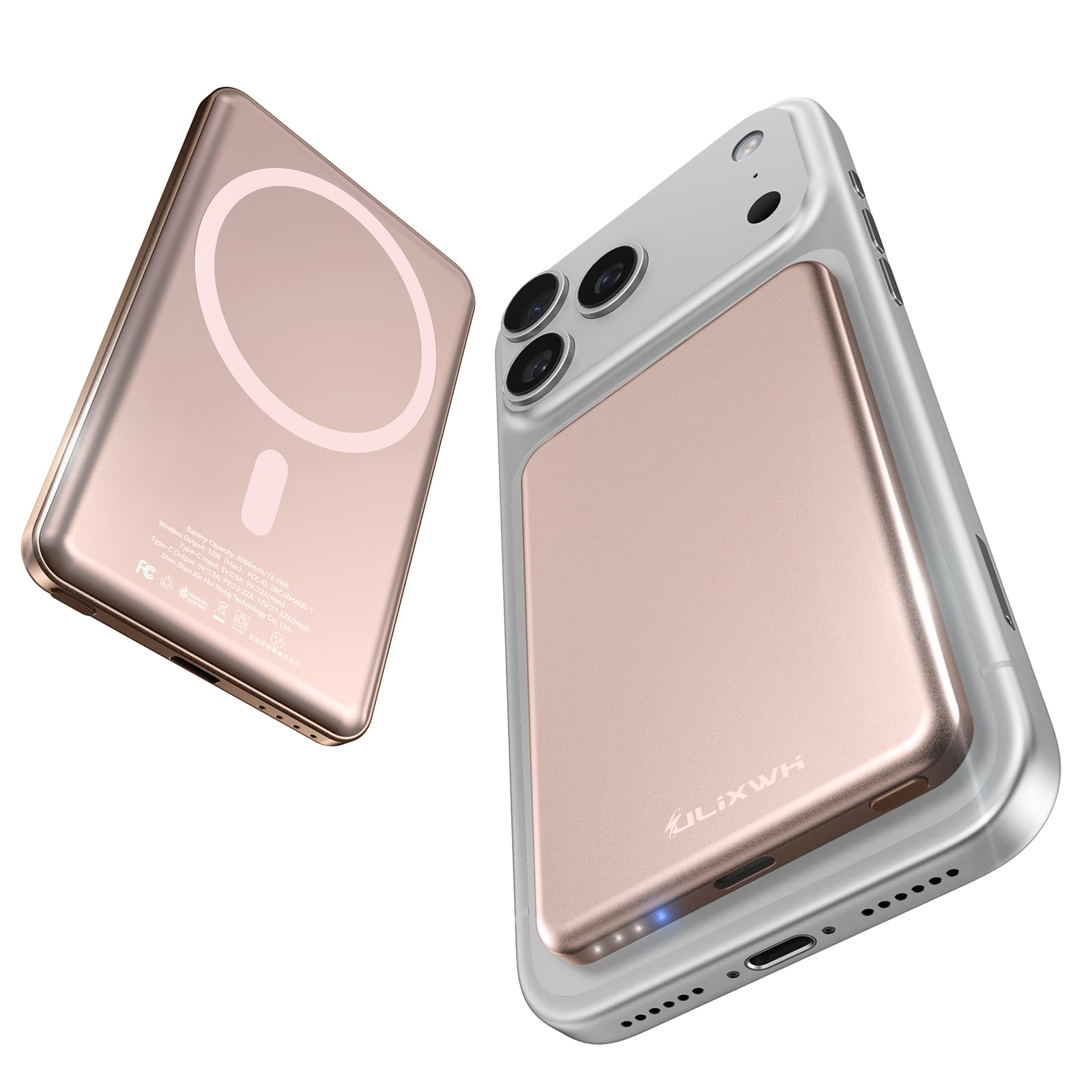 【業界初のチタン素材・MagSafe対応】モバイルバッテリー 軽量 小型 マグセ…