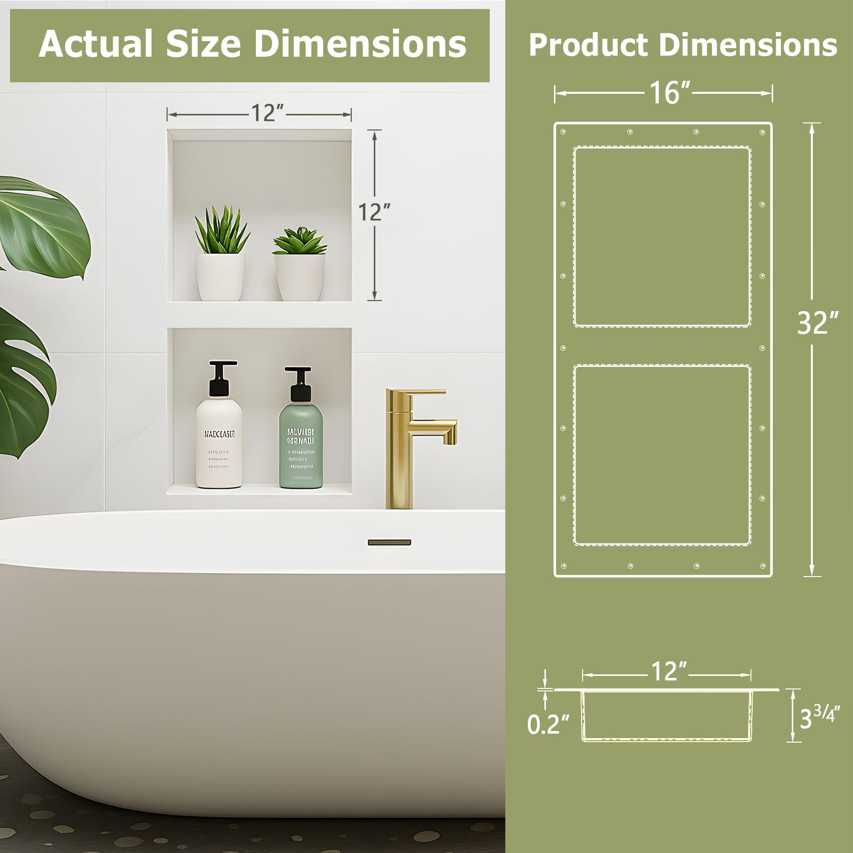 Amazon.co.jp: Suteck 32インチ x 16インチ ダブルシェルフシャワー