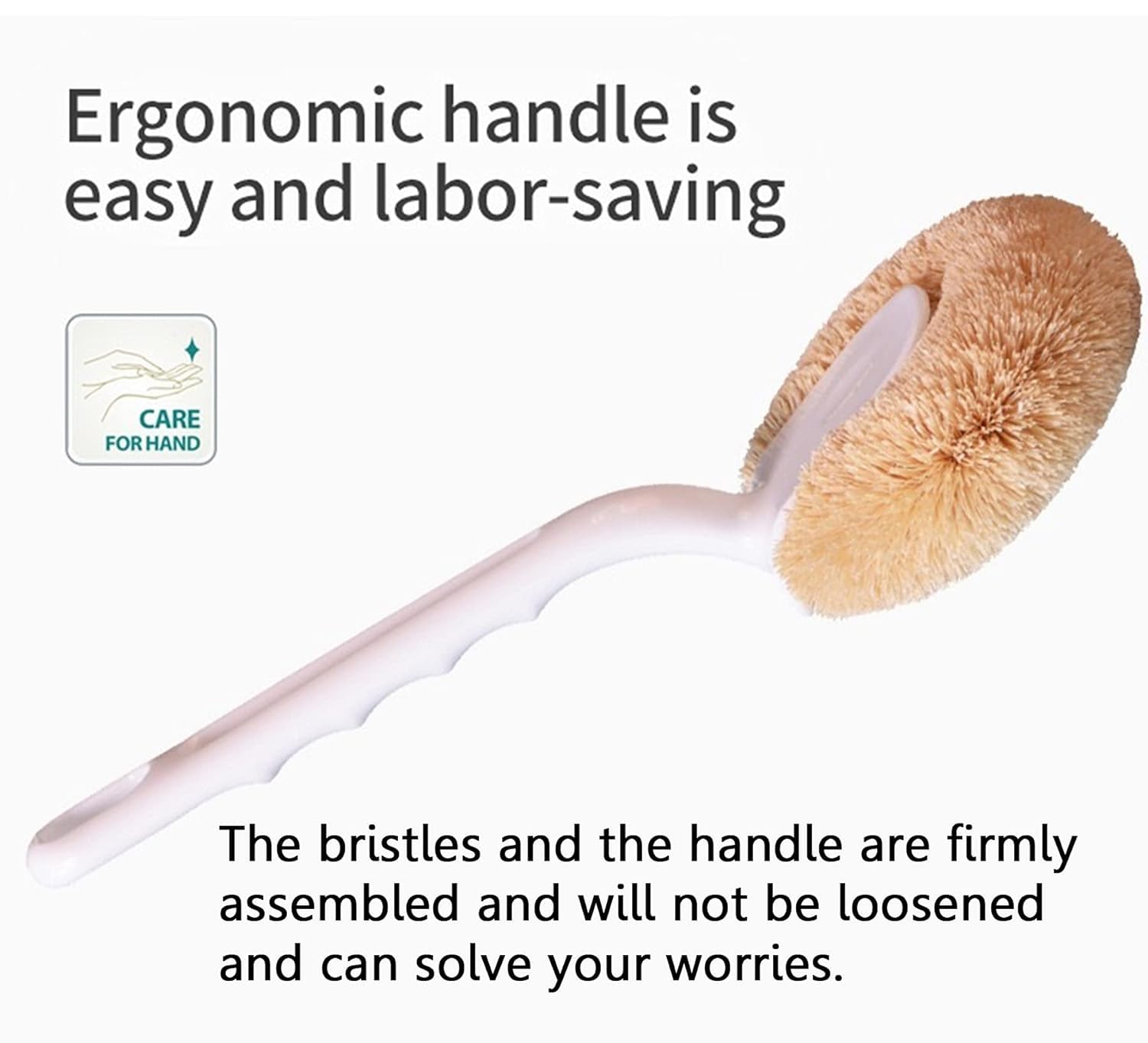 bosig® Kitchen Cleaning Supplies Natural Coconut Plant Fiber Bristle No Hurt Pot Suitable for Pot/Pan/Sink/Dish/Chopping Board Ergonomic PP Handle Easy Labor-Saving Firm Durable Brush. 4