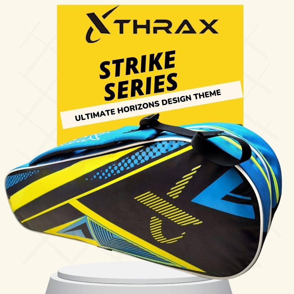 Strike Series Badminton Kit Bag Blue and Yellow Color-image-38