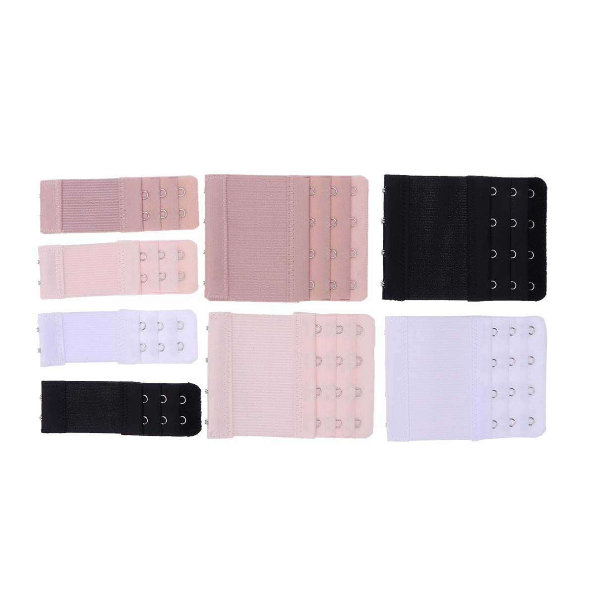 8pcs Women' s Bra Extenders Brassiere Extension Hooks Bra Underwear Extension Buckles 2/4 Hooks Bra Extenders (White/Black/Skin Color/Apricot) Accessory-image-41