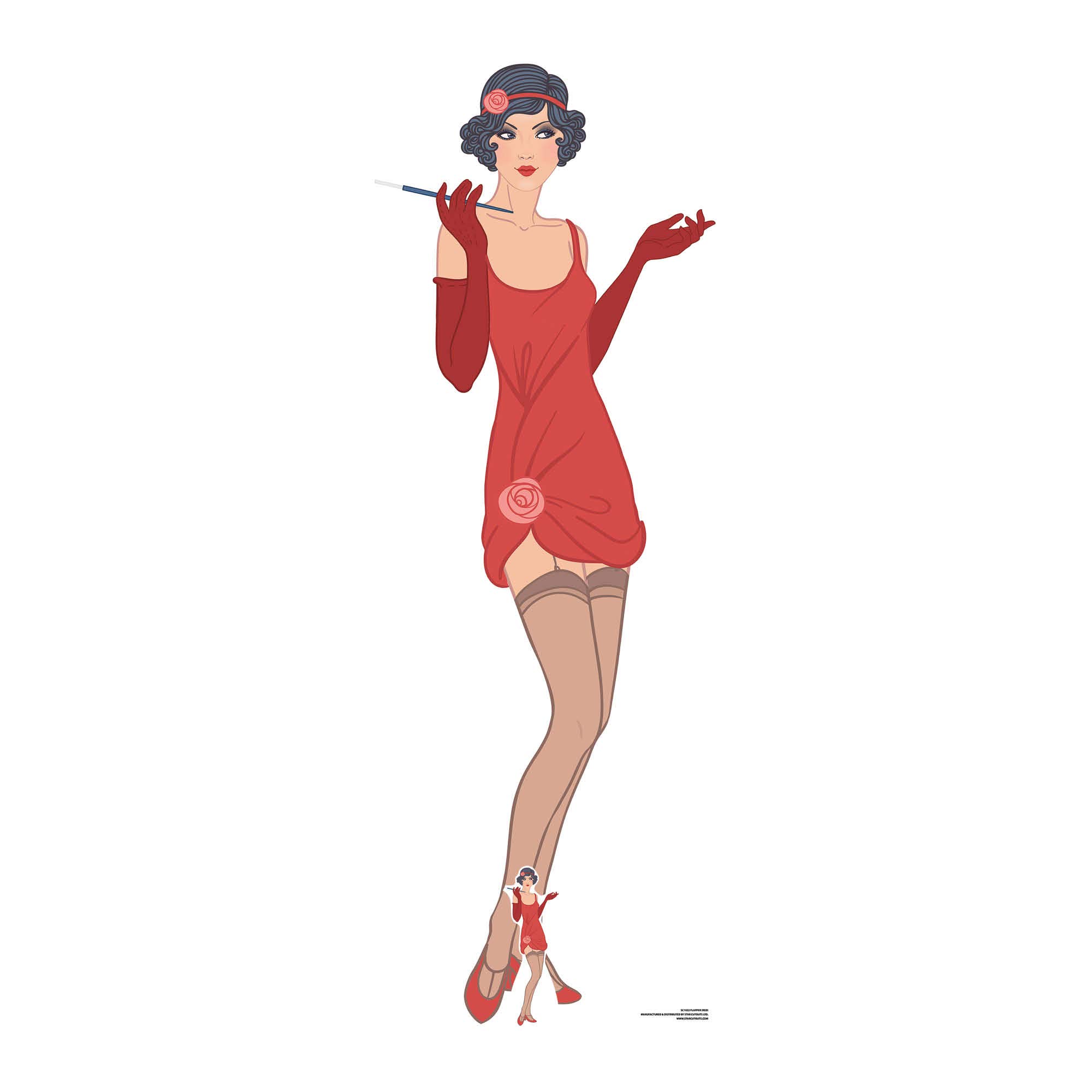 STAR CUTOUTS "Gatsby 1920s Red Flapper Girl Cardboard Cut-Out, Multi-Colour