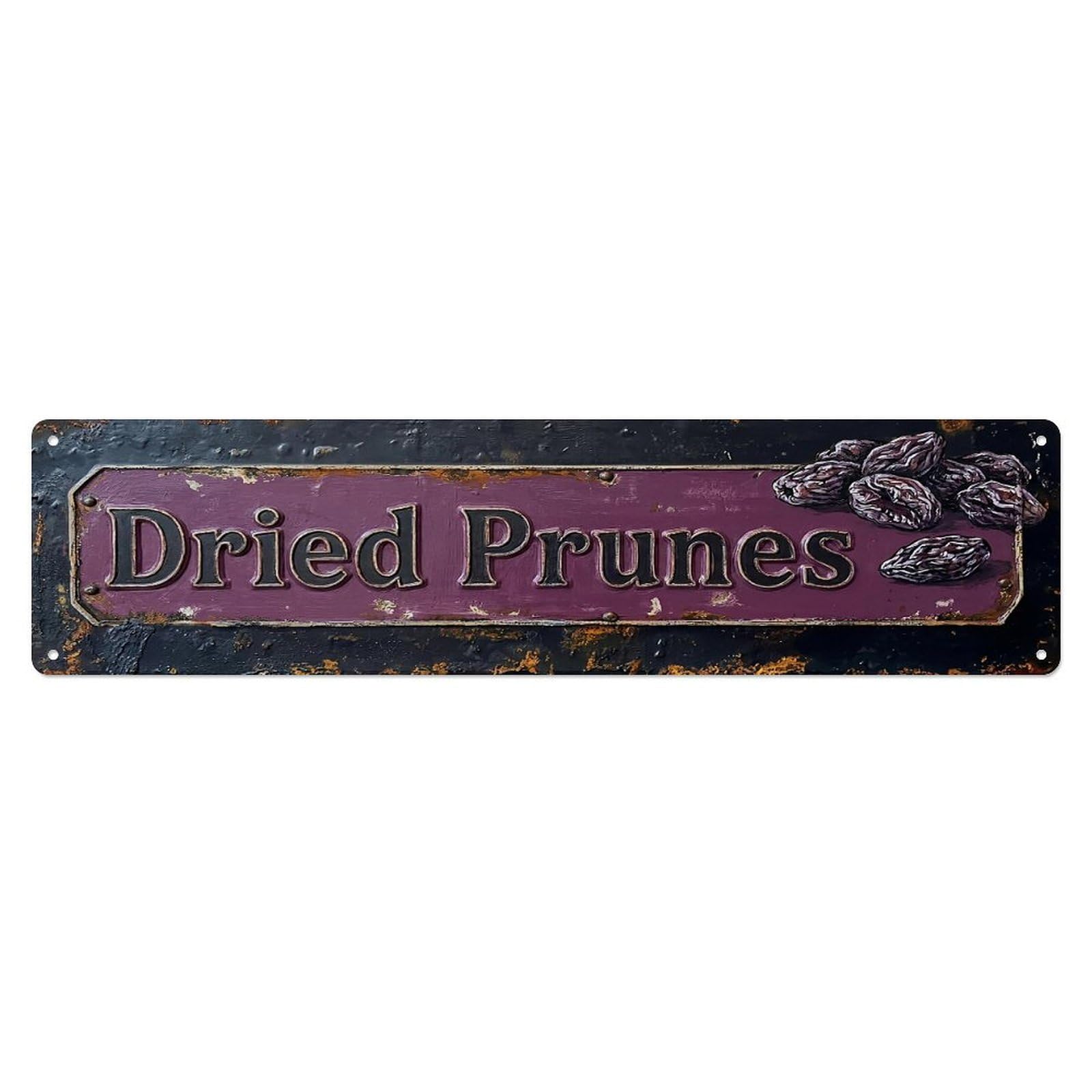 Vintage Dried Prunes Wrinkled Farmhouse Metal Tin Sign