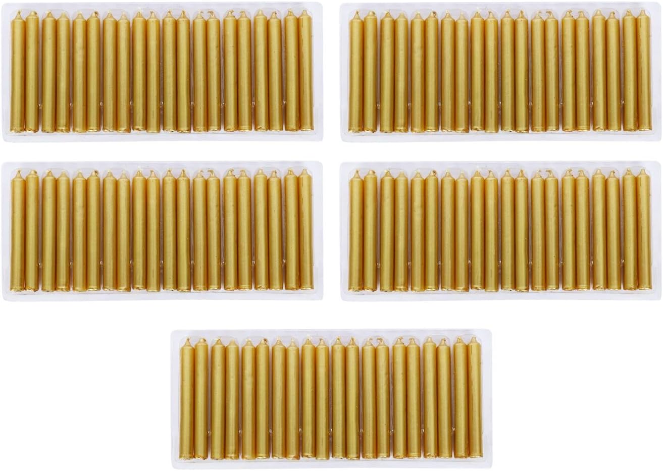 PROSPERRO LUMO Wax By Parkash Chime Candles/Stick Candle Set Of 100 | Ritual Spell | Unscented (Golden)