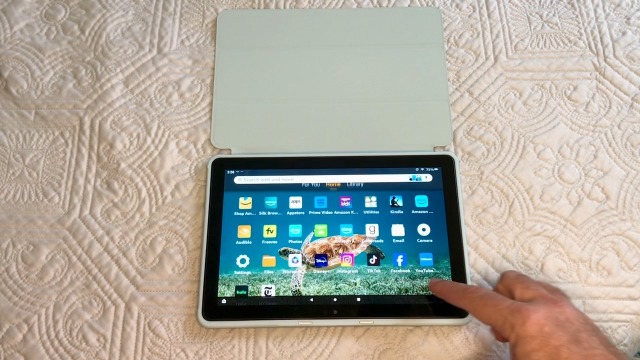 Watch Amazon Fire HD 10 tablet, vibrant Full HD screen for movies