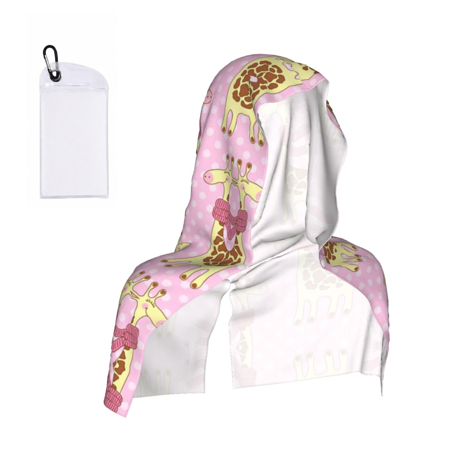 ESNAIUVCD Cute Giraffes Print Multifunctional Cooling Hoodie Bandana Portable Sweat Absorbing Design For Beach Workouts Exercise Heat Relief Accessories