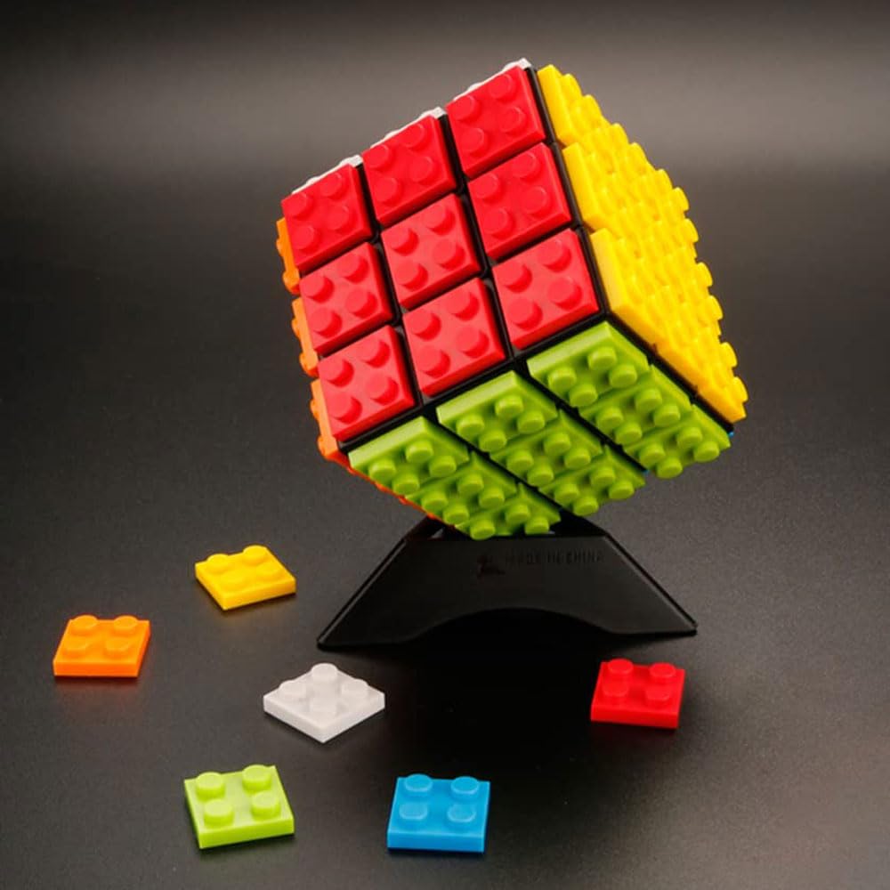 Rubik's Cube 3x3 2 En 1 Avec Blocs De Construction - Puzzle Magique Créatif Pour Enfants Et Adultes