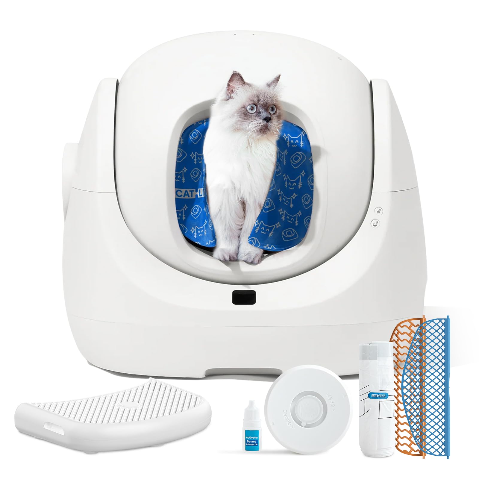 CATLINK Automatic Self-Cleaning Litter Box SE | 7.8" Ultra-Low Entry for Senior Cats | AI Health Monitoring, Multi-Cat ID, App Control | 70L Spacious Interior, Apartment-Friendly | Whisper-Quiet
