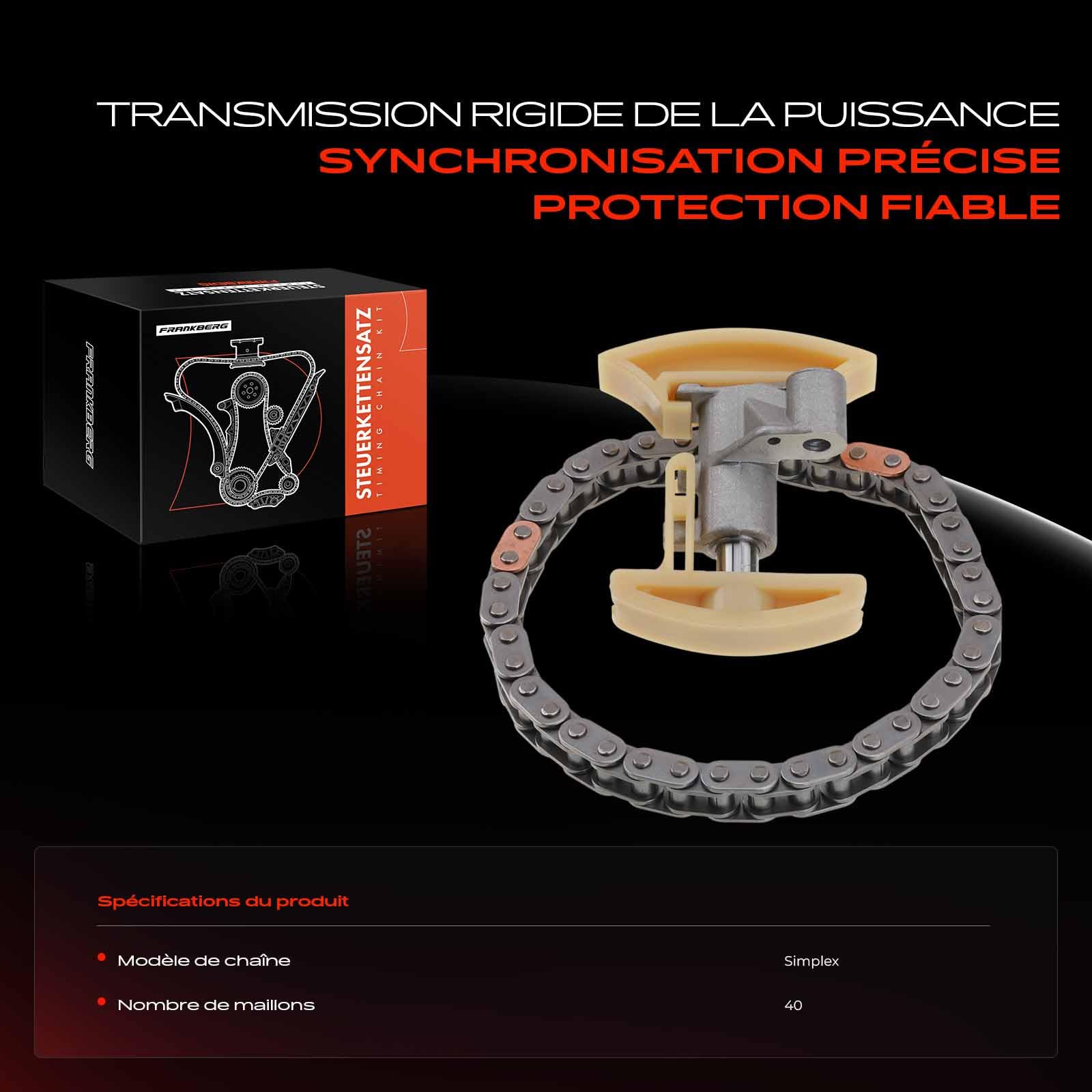Frankberg Kit de chaîne de distribution 11317805967 | Compatible avec: Berlingo/Berlingo Premier monospace GFK GJK MF, V50 545, 307 Pause 3E, Expert plateau/châssis