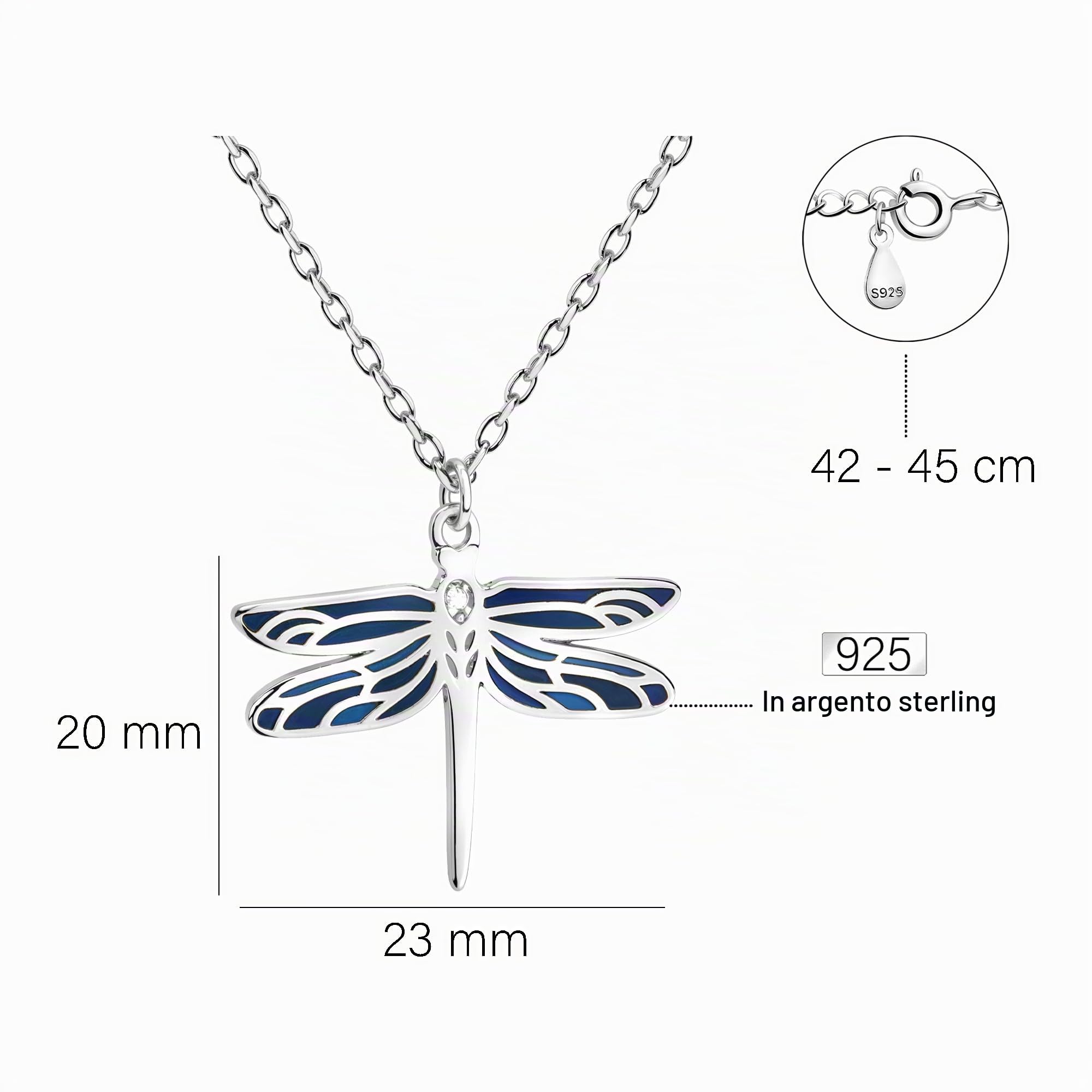 Sofia Milani - Collana da Donna in Argento 925 - Ciondolo a Libellula