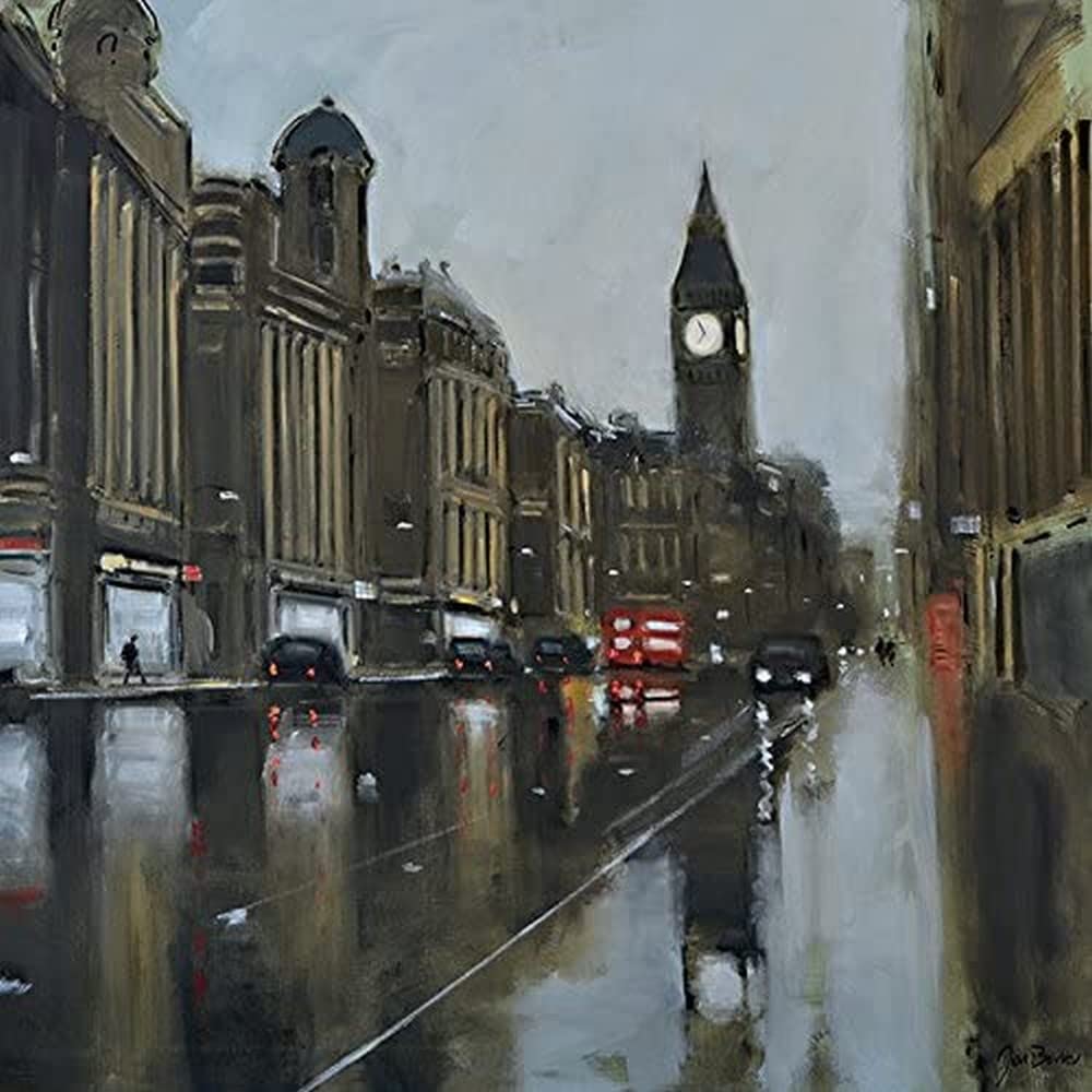 Jon Barker "Whitehall London" Canvas Print, Multi-Colur, 40 x 40 cm