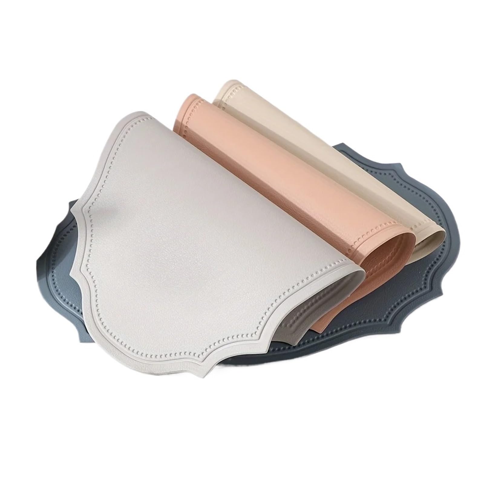 Set De Table Ovale 1/4/6 PIÈCES De Forme Ovale Rouge Napperons Ensemble Cuisine Table À Manger Tapis Napperon Vaisselle Café(Color 35,6pcs 30x43cm)