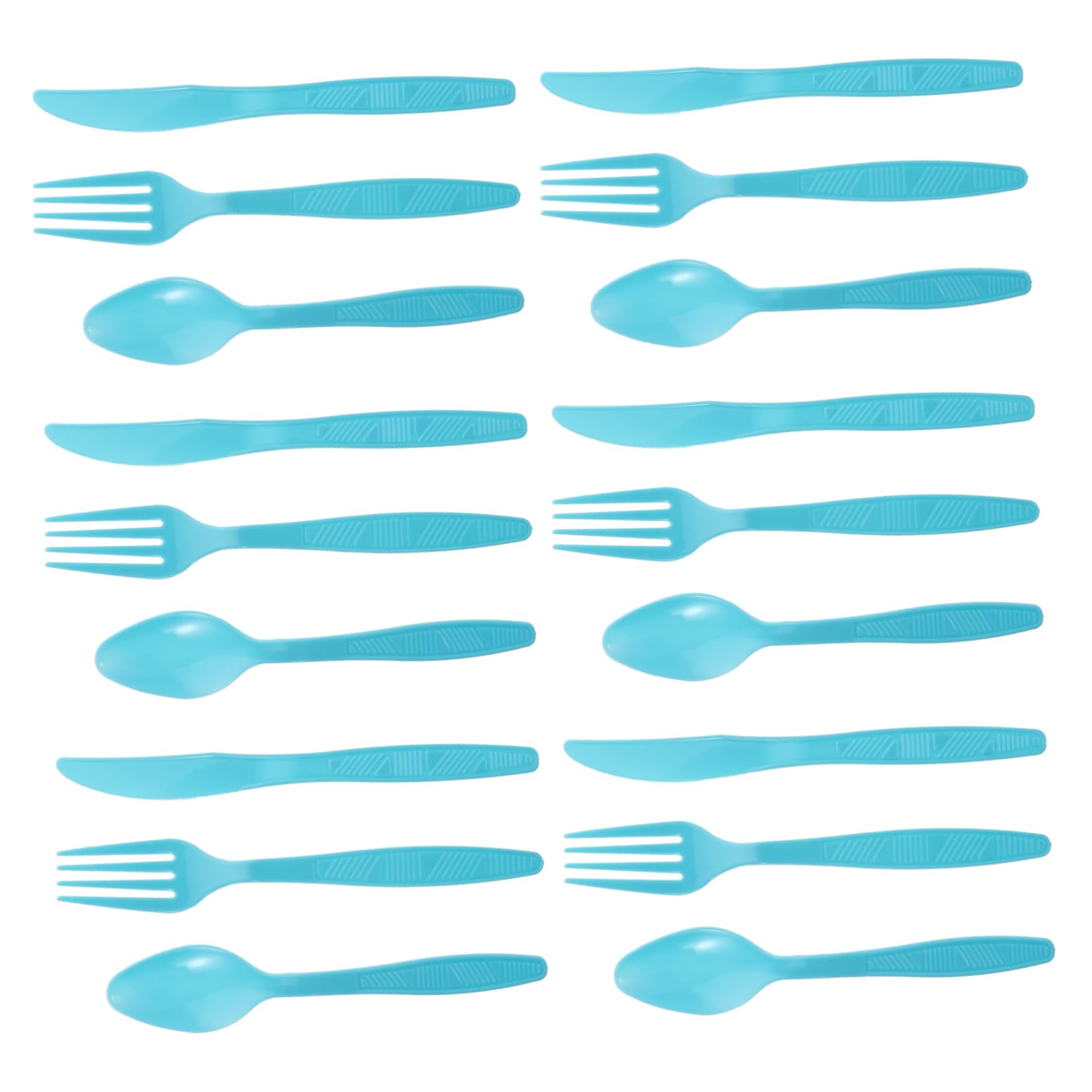 BCOATH Turquoise Tableware Set 16pc Plastic Cutlery Birthday Party Supplies 16 Forks 16 Spoons Disposable