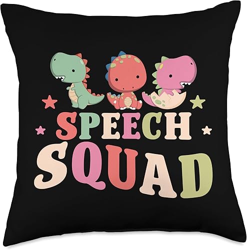 Squad - Cojín de dinosaurio con diseño de patólogo, 18 x 18 pulgadas, multicolor