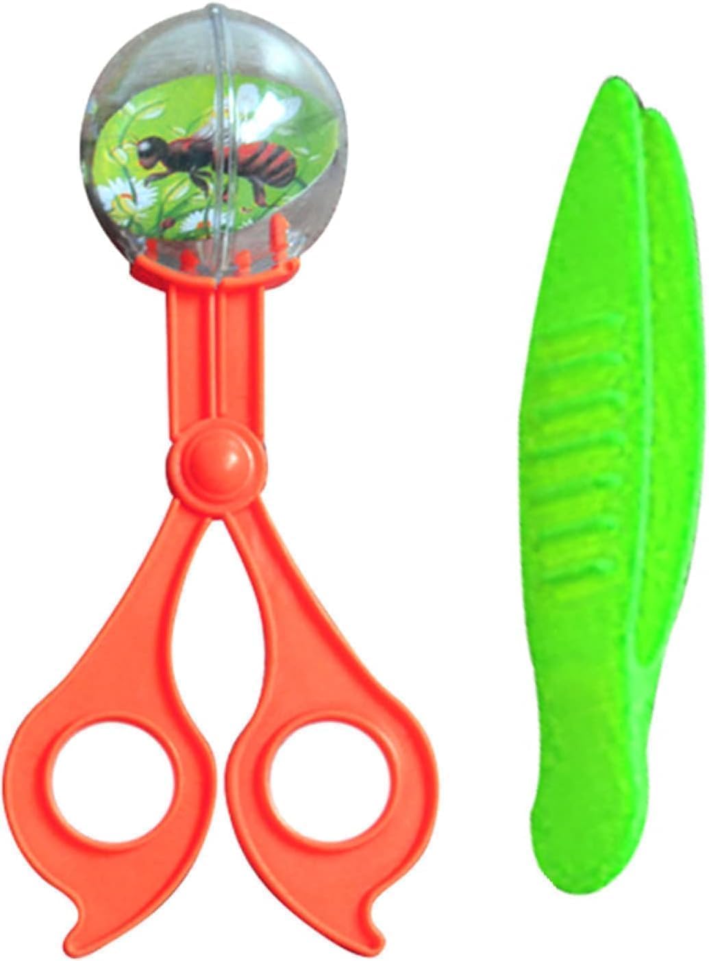 Hehglng 2Pcs Orange and Green Insect Clamp Tongs Tweezers, Multipurpose Clamping and Cleaning Tool for Outdoor Observation