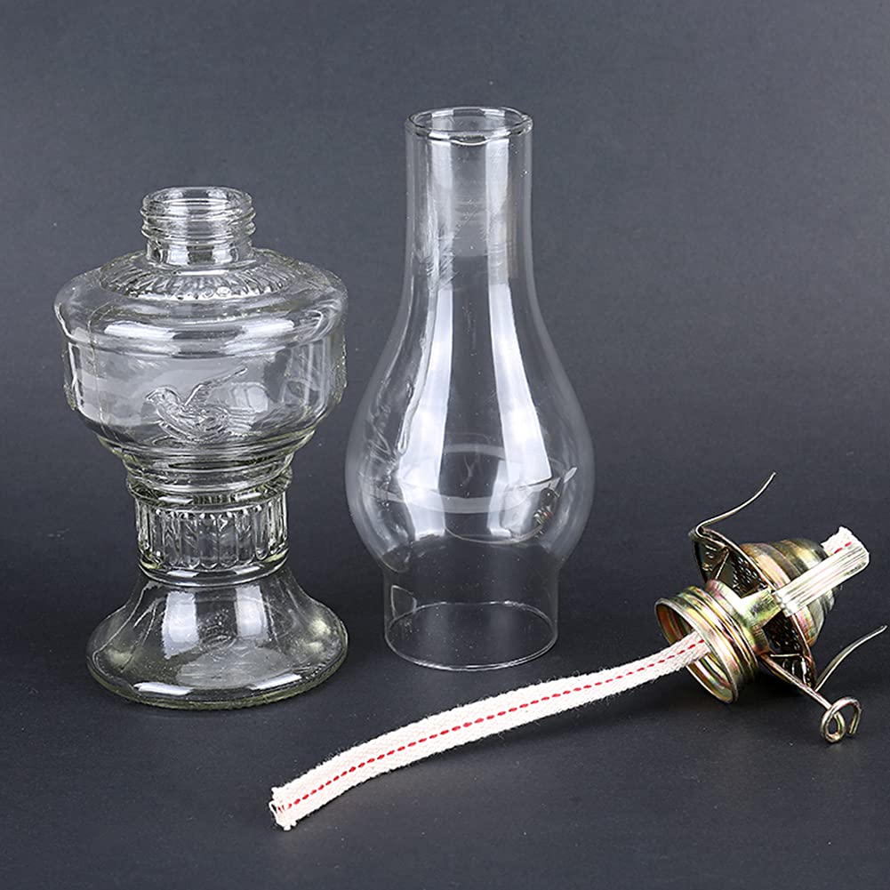 32Cm Kerosinglasplatte, Klassische Glasöllampe, Retro Dekoration Hochzeit Lampe Urlaub Dekoration Öllampe, Große Kapazität, Einstellbare Flammengröße,Blau