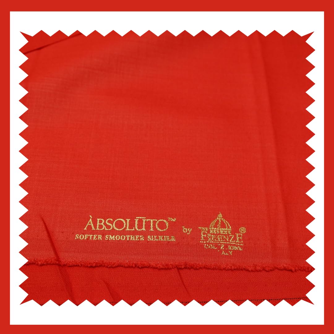 Absoluto Poly Rayon Solid Red Suit Fabric, Free Size-picture-34
