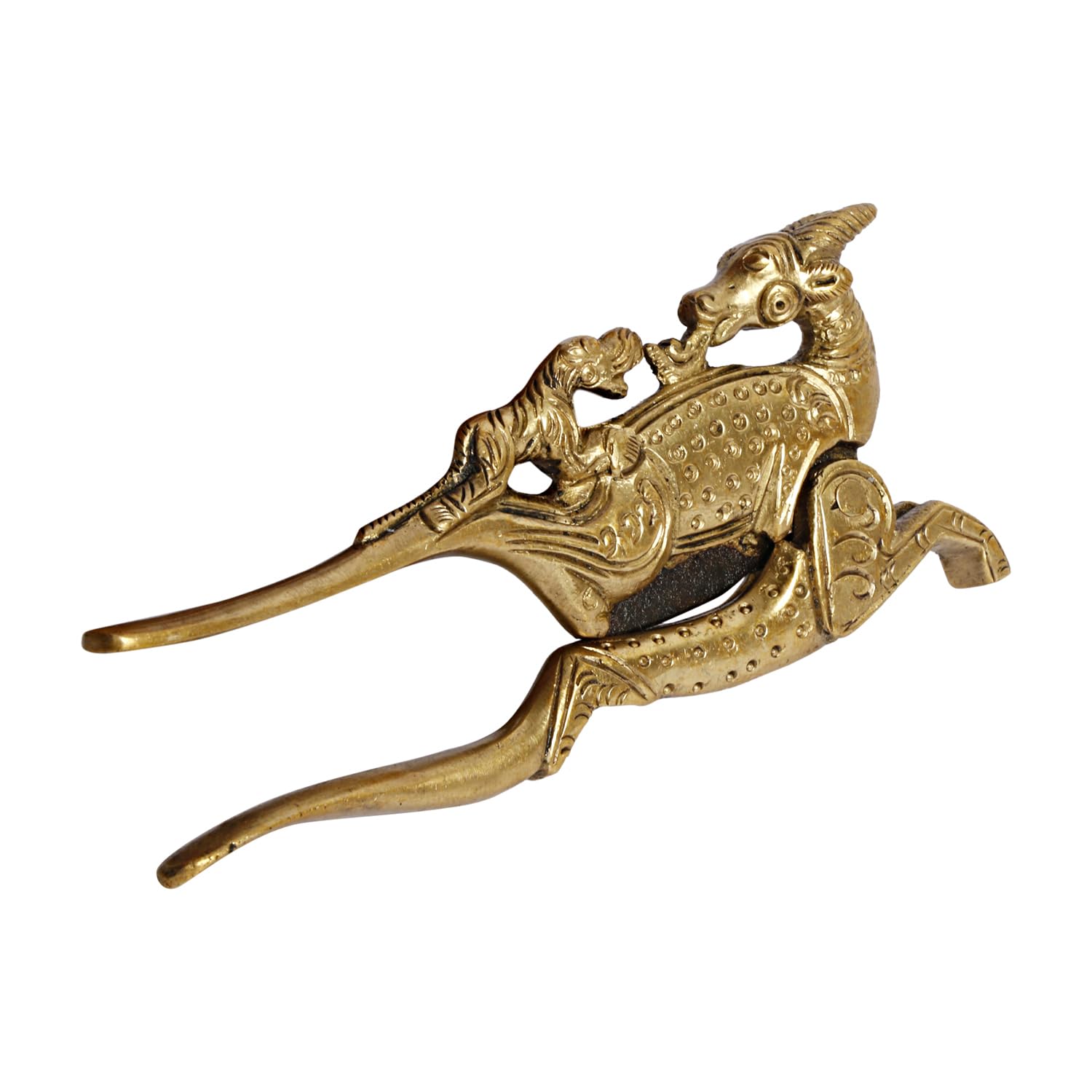 ARTVARKO Emporte-pièce en laiton motif cerf ethnique Supari Betel Cutter Sudi Sarota Cracker Akhrot/Noyer Sudi & Adkitta 12,7 cm