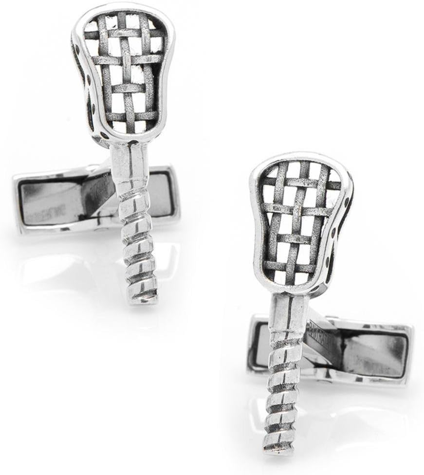 Sterling Lacrosse Stick Cufflinks Novelty 1 x 1in