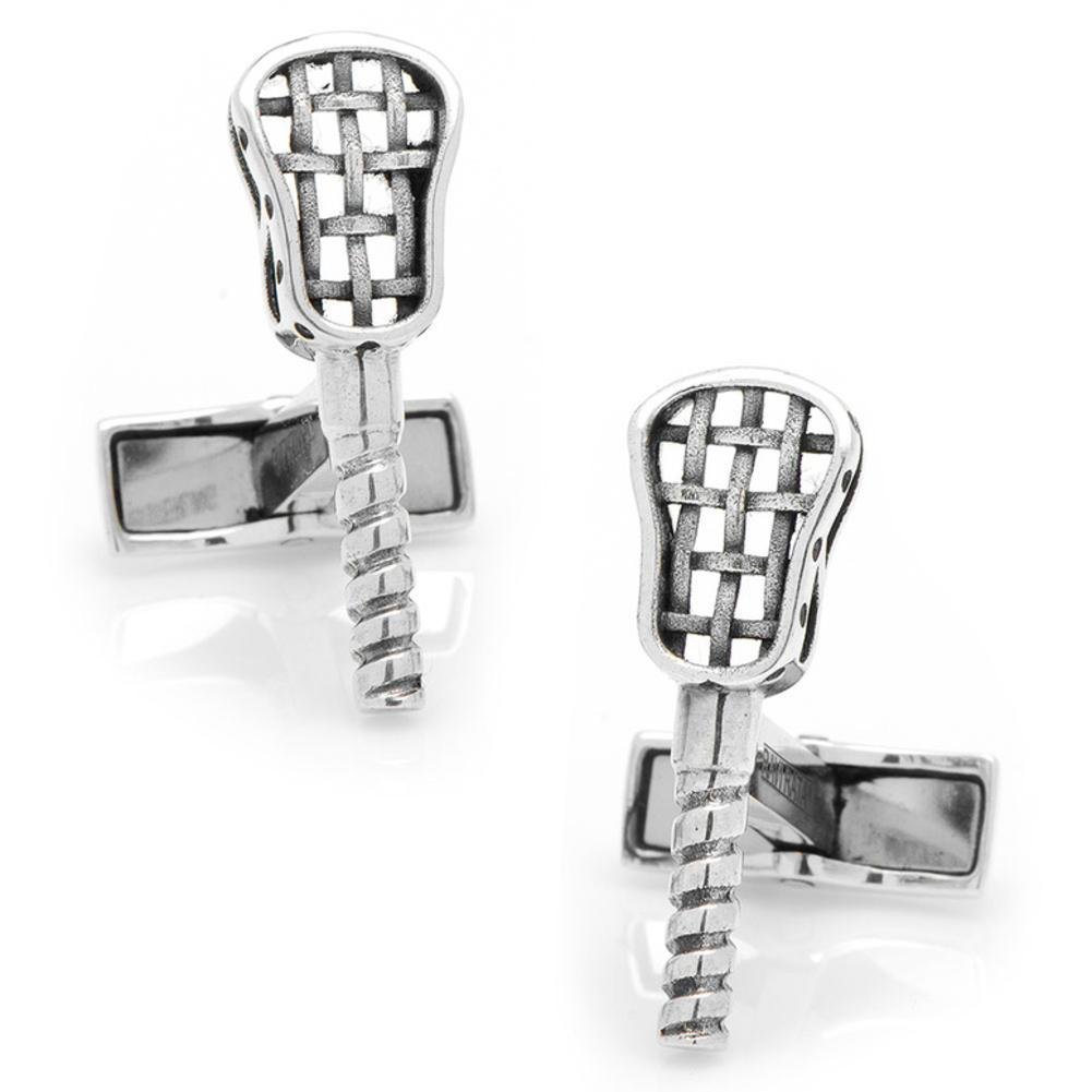 Sterling Lacrosse Stick Cufflinks Novelty 1 x 1in