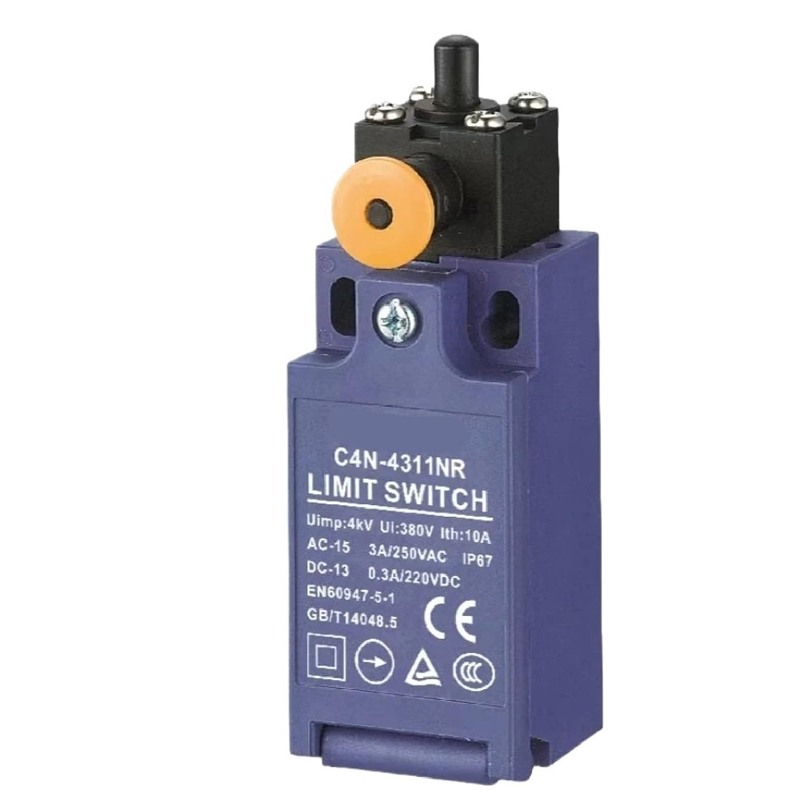 KSZHZYMGX C4N-4311NR Limit Switch, 1NC/1NO IP66 Waterproof, M20 Conduit, Industrial Switch