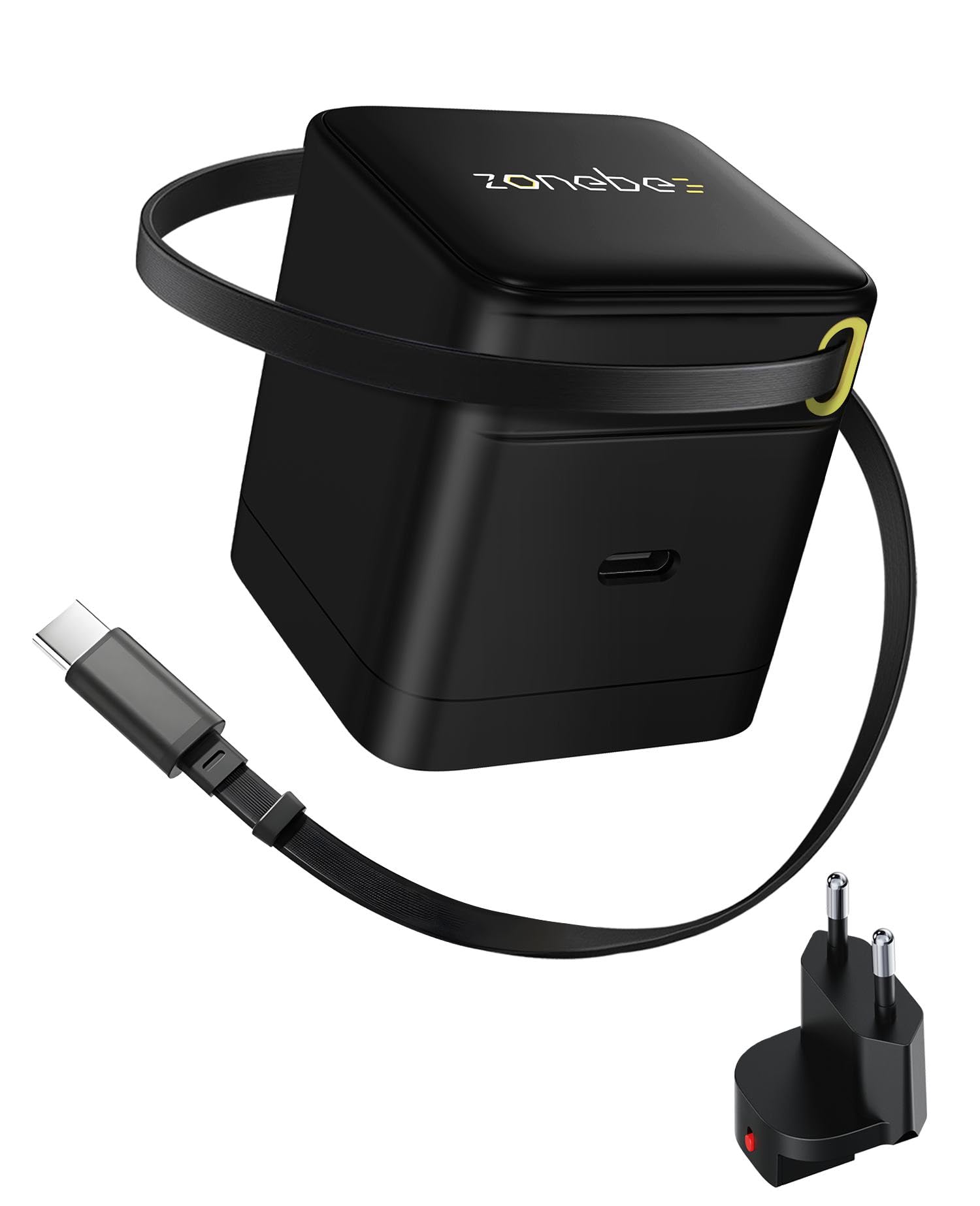 Cargador GaN 35W Zonebee soluciona cables rotos gracias a su sistema retráctil doble USB-C 8