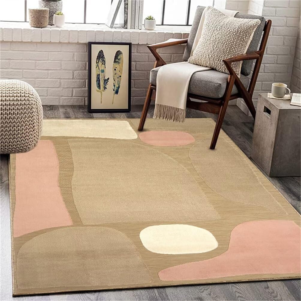 Tapis chambre enfants rose 140x200cm au design minimaliste