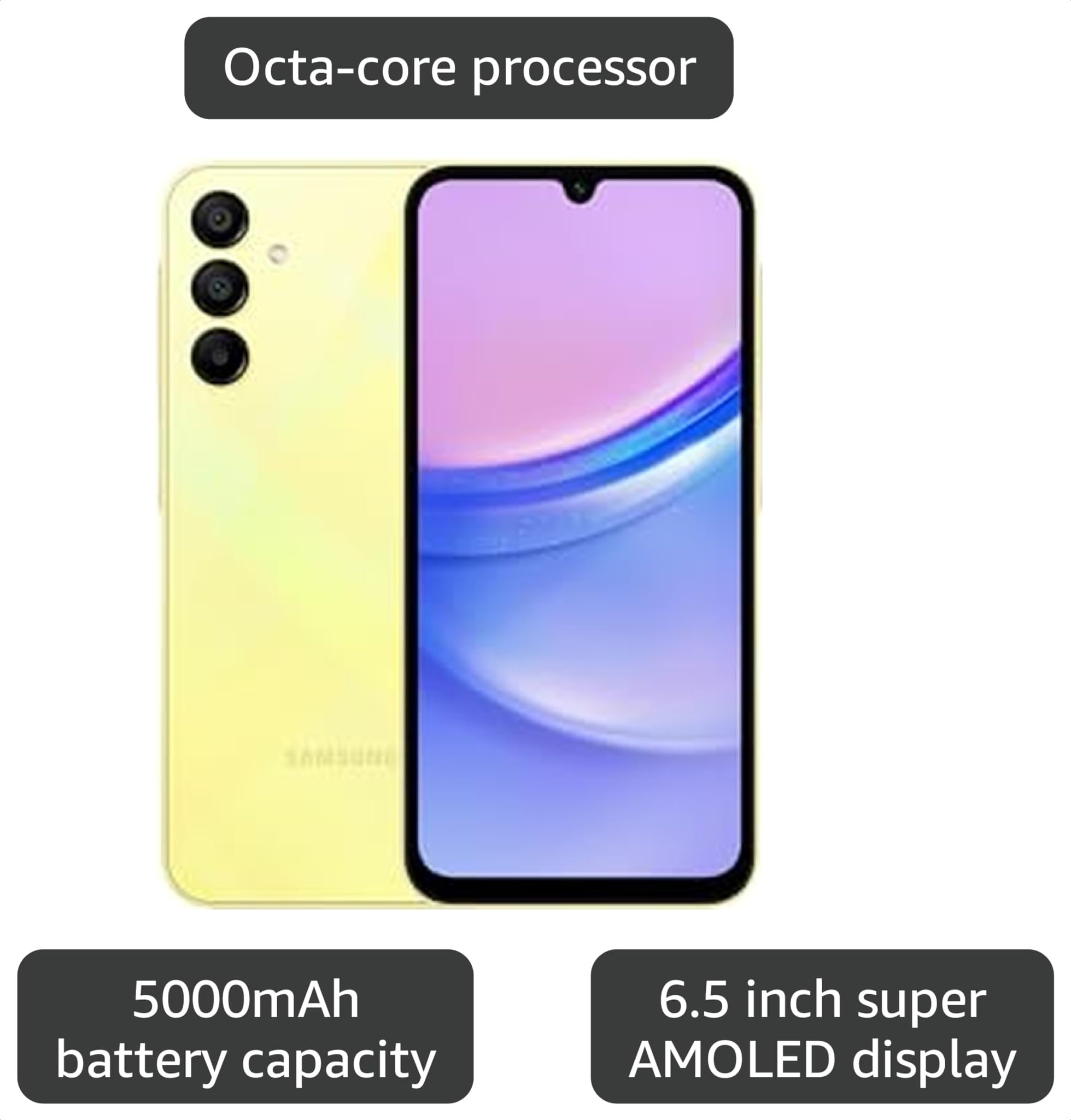 Amazon.com: Samsung Galaxy A15 (SM-A155F/DSN), 128GB 4GB RAM, Dual