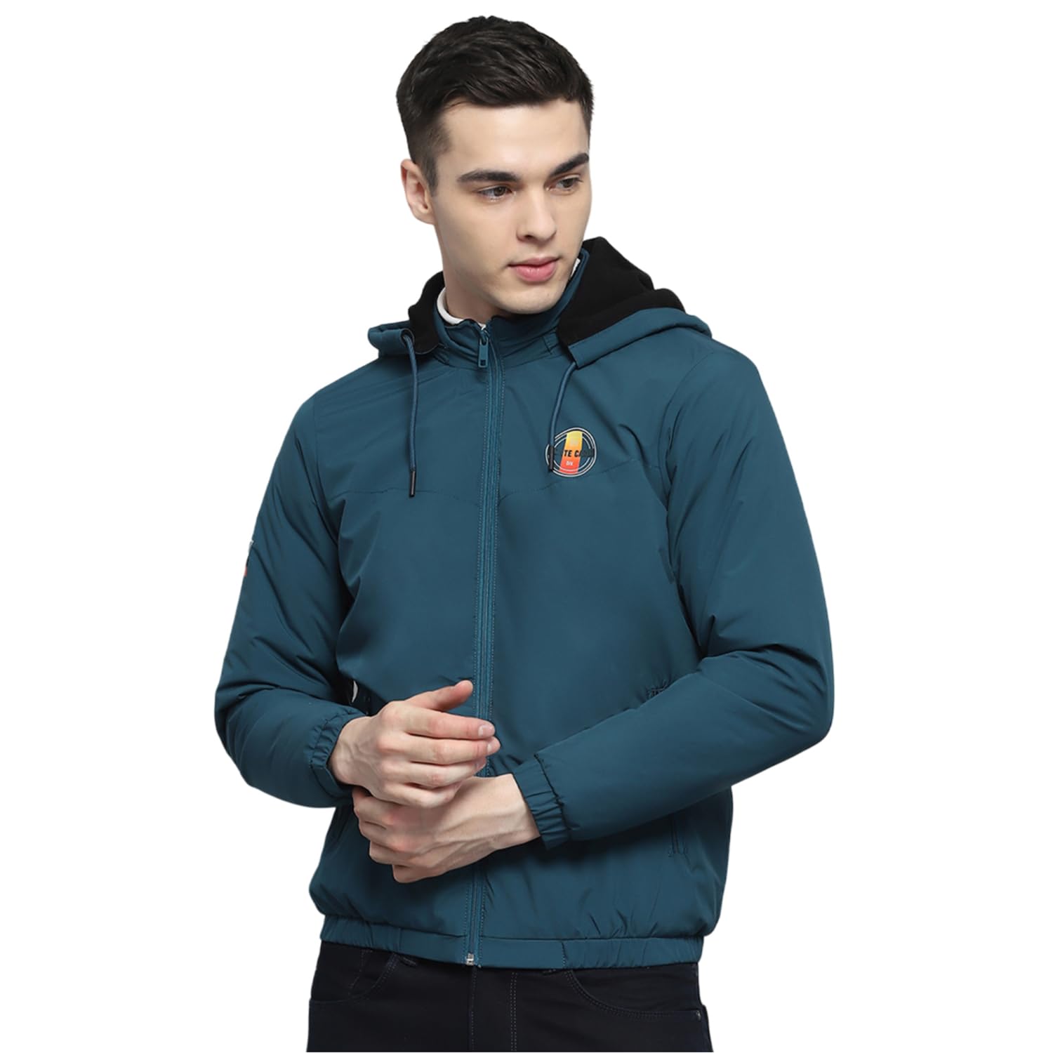 monte carlo Mens Solid Teal Detachable Hood Full Sleeve Jacket-picture-45