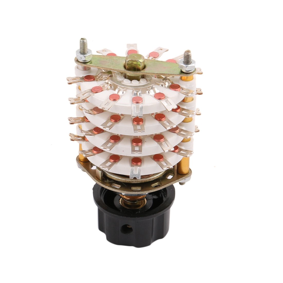 Sourcingmap 8 Pole 5 Position Four Decks 48 Terminal Band Channel Rotary Switch w Round Cap, Black/White - Image 2